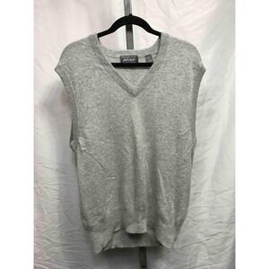 Lord & Taylor Men's Gray V-Neck Two Ply Cashmere Sweater Vest Size L